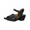 Riemchensandale FLY LONDON "Fly London Sandalen Leder", Damen, Gr. 37, schwarz, Leder, casual, Schuhe