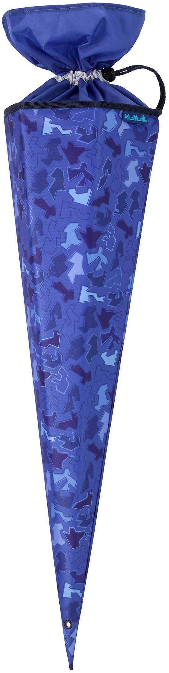 Schultüte MCNEILL "Puzzle", Kinder, Gr. H: 70cm, blau (puzzle), Polyester, Papierdekoration, Made in Europe Image