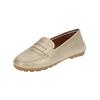 Mokassin GEOX "Geox Mokassin Leder", Damen, Gr. 38, gold (hellgold), Leder, casual, Schuhe