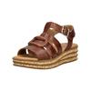 Keilsandalette GABOR "Gabor Sandalen Leder", Damen, Gr. 38,5, braun (camel), Leder, casual, Schuhe