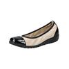 Ballerina CAPRICE "Caprice Ballerinas Leder", Damen, Gr. 36, beige (beige, schwarz), Leder, casual, Schuhe
