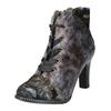 High-Heel-Stiefelette LAURA VITA "LAURA VITA Stiefelette Leder/Textil", Damen, Gr. 40, schwarz, Leder, Textil, casual, Schuhe