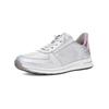 Sneaker ARA "Ara Sneaker Leder", Damen, Gr. 43, silber, rosa, Leder, casual, Schuhe