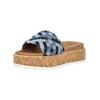 Pantolette LAZAMANI "Lazamani Pantoletten Leder", Damen, Gr. 37, blau (denim), Leder, casual, Schuhe