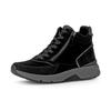 Sneaker GABOR ROLLINGSOFT, Damen, Gr. 39, grau (schwarz, anthrazit), Ziegenveloursleder, Nubukleder, sportlich, Schuhe, Sneakerboots, Schnürboots mit Wechselfußbett