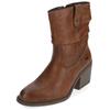 Bikerboots MUSTANG SHOES "Mustang Shoes Stiefelette Lederimitat", Damen, Gr. 39, braun (cognac), Lederimitat, casual, Schuhe