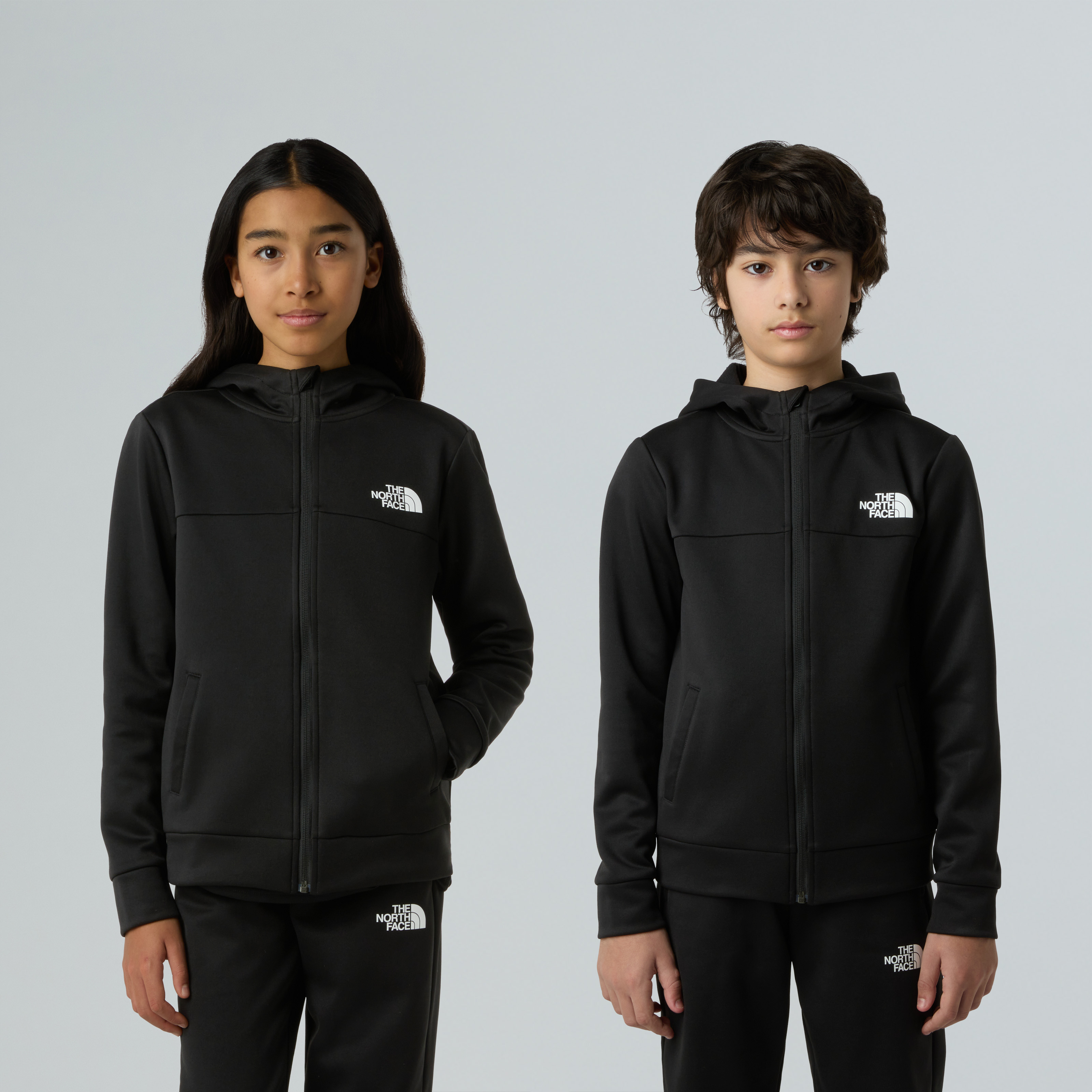 Fleecejacke THE NORTH FACE "TEEN REAXION FZ HOODIE", Kinder, Gr. M (140), transparent, Obermaterial: 100% Polyester, normal, Jacken Image