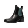 Stiefelette FLY LONDON "Fly London Stiefelette Leder/Textil", Damen, Gr. 36, schwarz (schwarz, grün), Leder, Textil, casual, Schuhe