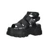 Plateausandaletten BUFFALO "Buffalo Sandalen Lederimitat", Damen, Gr. 41, schwarz, Lederimitat, casual, Schuhe