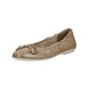 Ballerina TAMARIS "Tamaris Ballerinas Leder", Damen, Gr. 39, gold (hellgold), Leder, casual, Schuhe