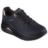 Sneaker SKECHERS "UNO ICON", Damen, Gr. 39, schwarz, Leder, sportlich, Schuhe, Schnürschuh, Freizeitschuh mit Metallic Elementen