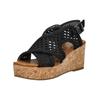 Keilsandalette BLOWFISH "Blowfish Sandalen Lederimitat", Damen, Gr. 37, schwarz, Lederimitat, casual, Schuhe