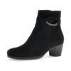 Stiefelette GABOR, Damen, Gr. 37, schwarz, Ziegenveloursleder, unifarben, elegant, Schuhe, Blockabsatz, Businessschuh mit dekorativem Schmuckelement