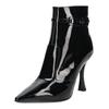High-Heel-Stiefelette NERO GIARDINI "Nero Giardini Stiefelette Leder", Damen, Gr. 38, schwarz (schwarz lack), Leder, elegant, Schuhe