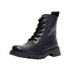 Schnürstiefelette FLY LONDON "Fly London Stiefelette Leder", Damen, Gr. 39, blau (navy), Leder, casual, Schuhe
