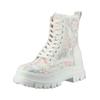 Schnürstiefelette BUFFALO "Buffalo Stiefelette Lederimitat", Damen, Gr. 40, rosa (weiß, rosa), Lederimitat, casual, Schuhe