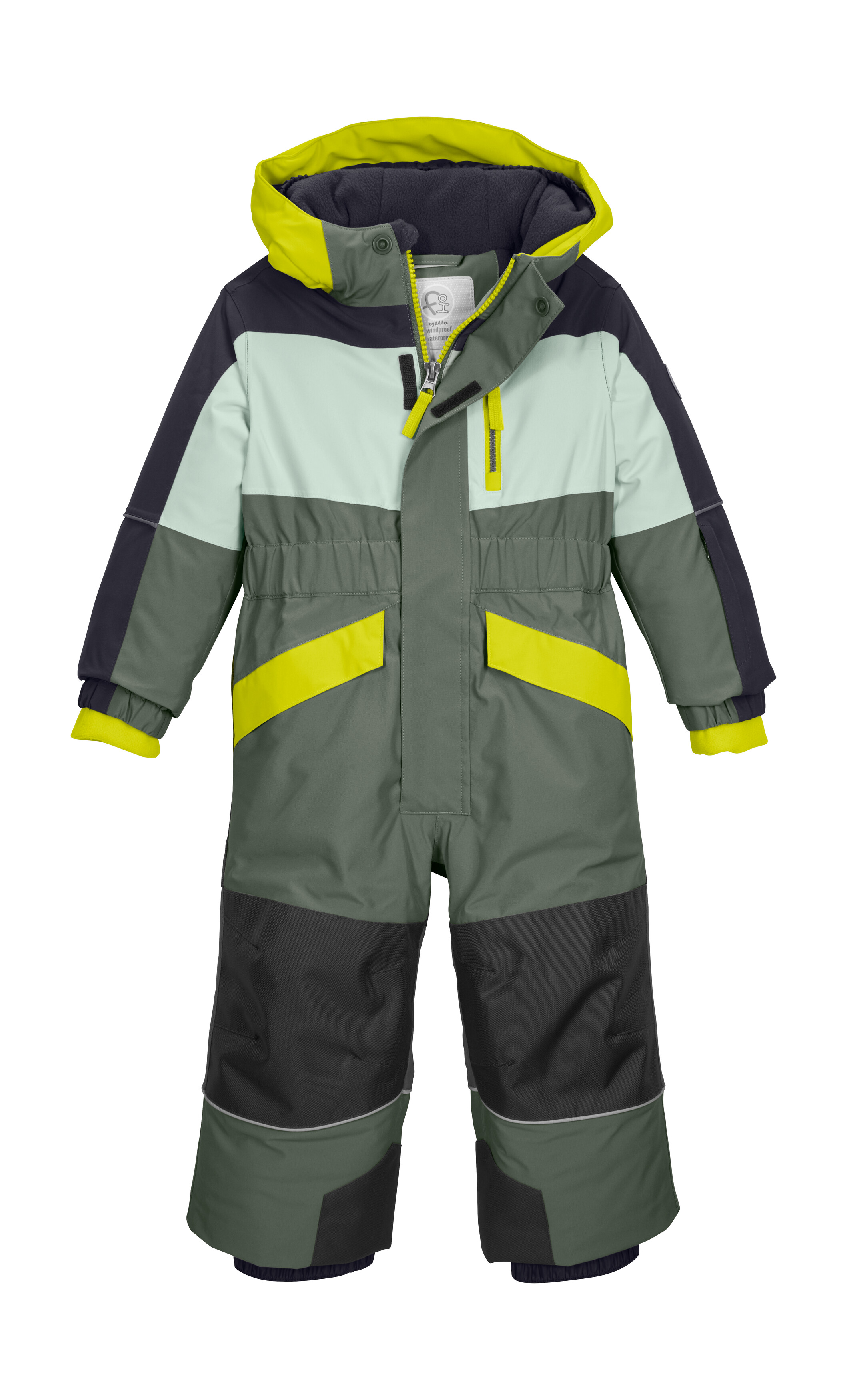Overall "FISW 47 MNS ONPC", Kinder, Gr. 86/92, olivgrün, Oberstoff: 100% Polyester, Futter: 100% Polyester, Füllung: 100% Polyester, FIRST INSTINCT BY KILLTEC, Overalls, Warm gefütterter, wind- u. wasserdichter Schneeanzug, Grow-Up-Funktion Image