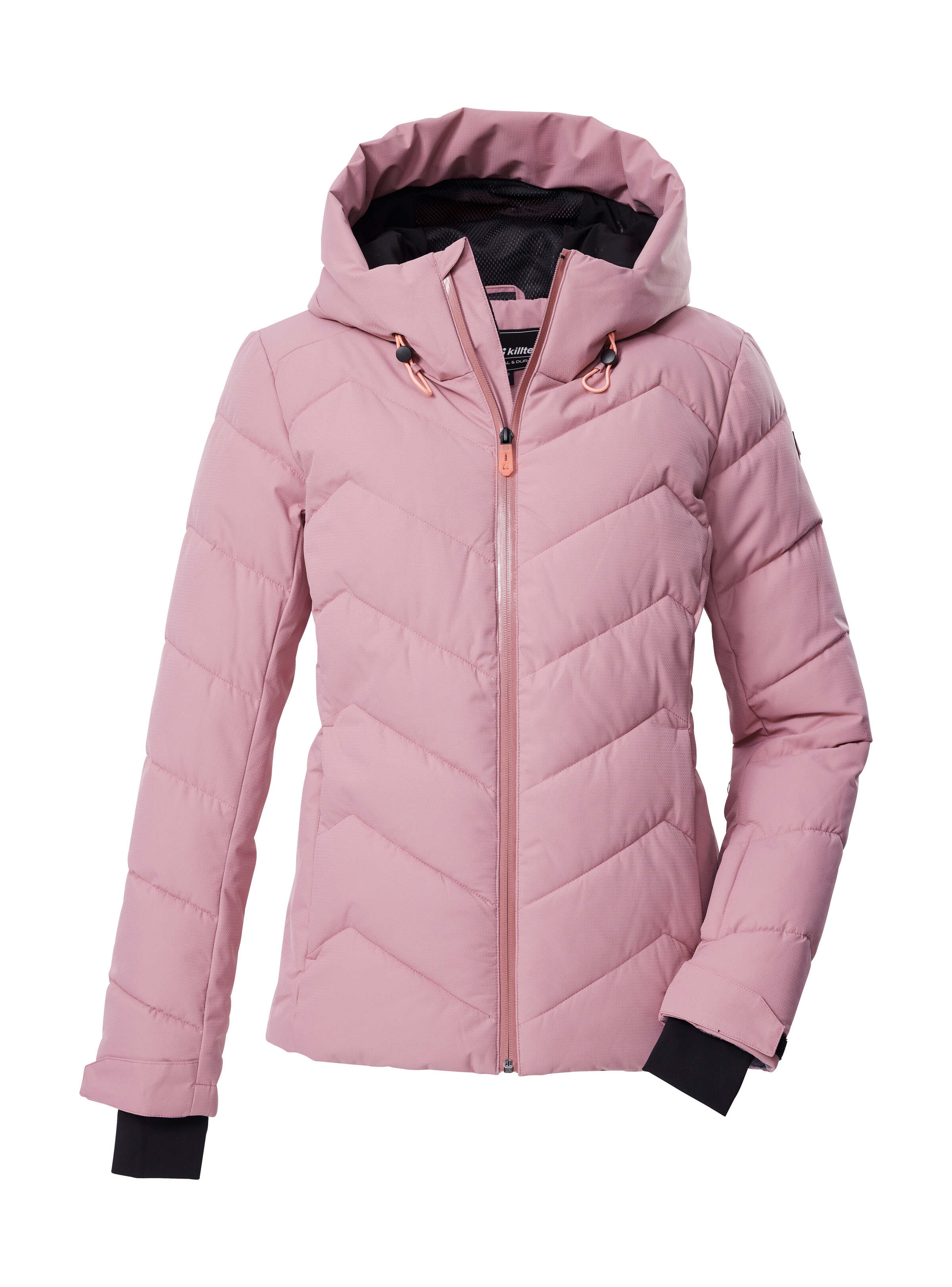 Skijacke KILLTEC "KSW 31 WMN SKI QLTD JCKT", Damen, Gr. 40, altrosa, Oberstoff: 100% Polyester, Futter: 100% Polyester, Füllung: 100% Polyester (recycelt), Sportlich, Jacken, Winddichte, wasserabweisende Skijacke mit Daunenoptik und Schneefang Image