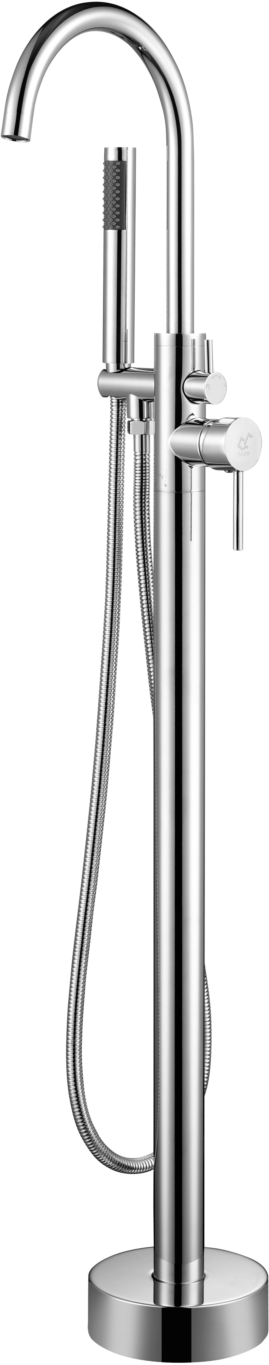 Standarmatur SANOTECHNIK "ROMA", chrom, B:20cm H:115cm T:16cm Ø:16cm, Metall, Armaturen, freistehende Badewannenarmatur, chrom