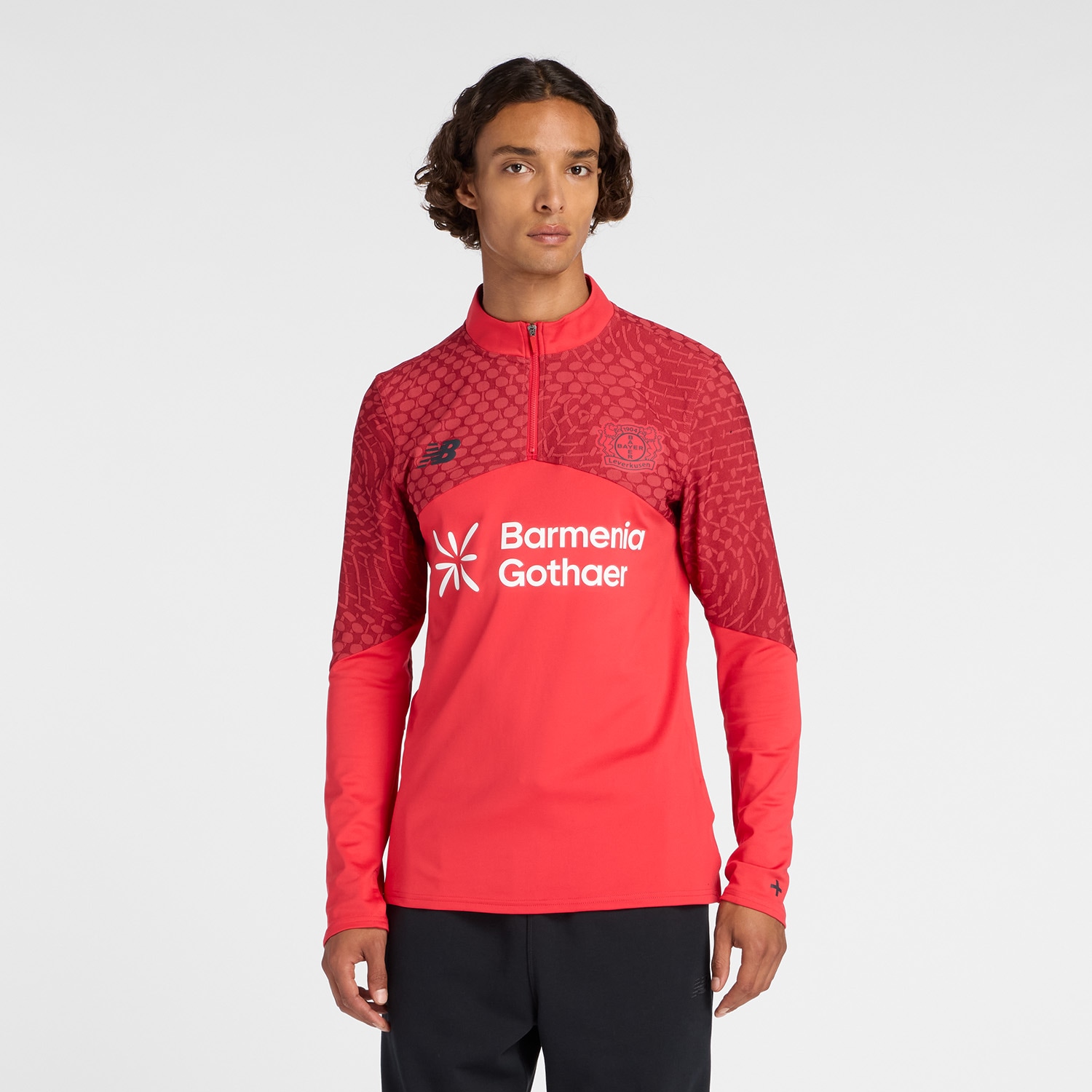 Trainingsshirt NEW BALANCE "BAYER 04 LEVERKUSEN MIDLAYER", Herren, Gr. XXL, weiß, Obermaterial: 85% Polyester, 15% Elasthan, Shirts