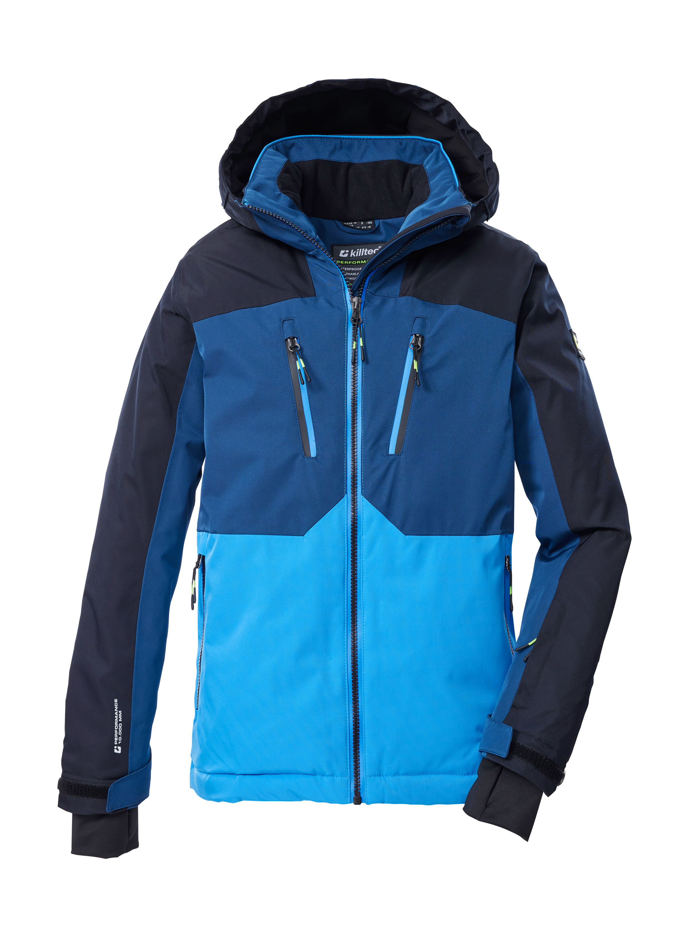 Skijacke KILLTEC "KSW 190 BYS SKI JCKT", Kinder, Gr. 164, blau (sky), Oberstoff: 100% Polyester, Futter: 100% Polyester, Füllung: 100% Polyester, Jacken, Killtec Kids Skijacke: wasserdicht, atmungsaktiv, Colourblock Design Image