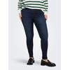 Skinny-fit-Jeans ONLY CARMAKOMA "CARTHUNDER LIFE P UP REG SK DNM BJ367", Damen, Gr. 46, Länge 32, blau (dunkelblau denim), Denim/Jeans, Obermaterial: 53% Viskose, 29% Baumwolle, 17% Polyester, 1% Elasthan, unifarben, modisch, skinny fit, Jeans