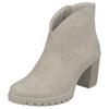 Ankleboots RIEKER, Damen, Gr. 37, grau (beige), Nubuklederimitat, unifarben, elegant, Schuhe Ankleboots Stiefelette, Stiefelette, Plateauboots, Blockabsatz, in eleganter Optik