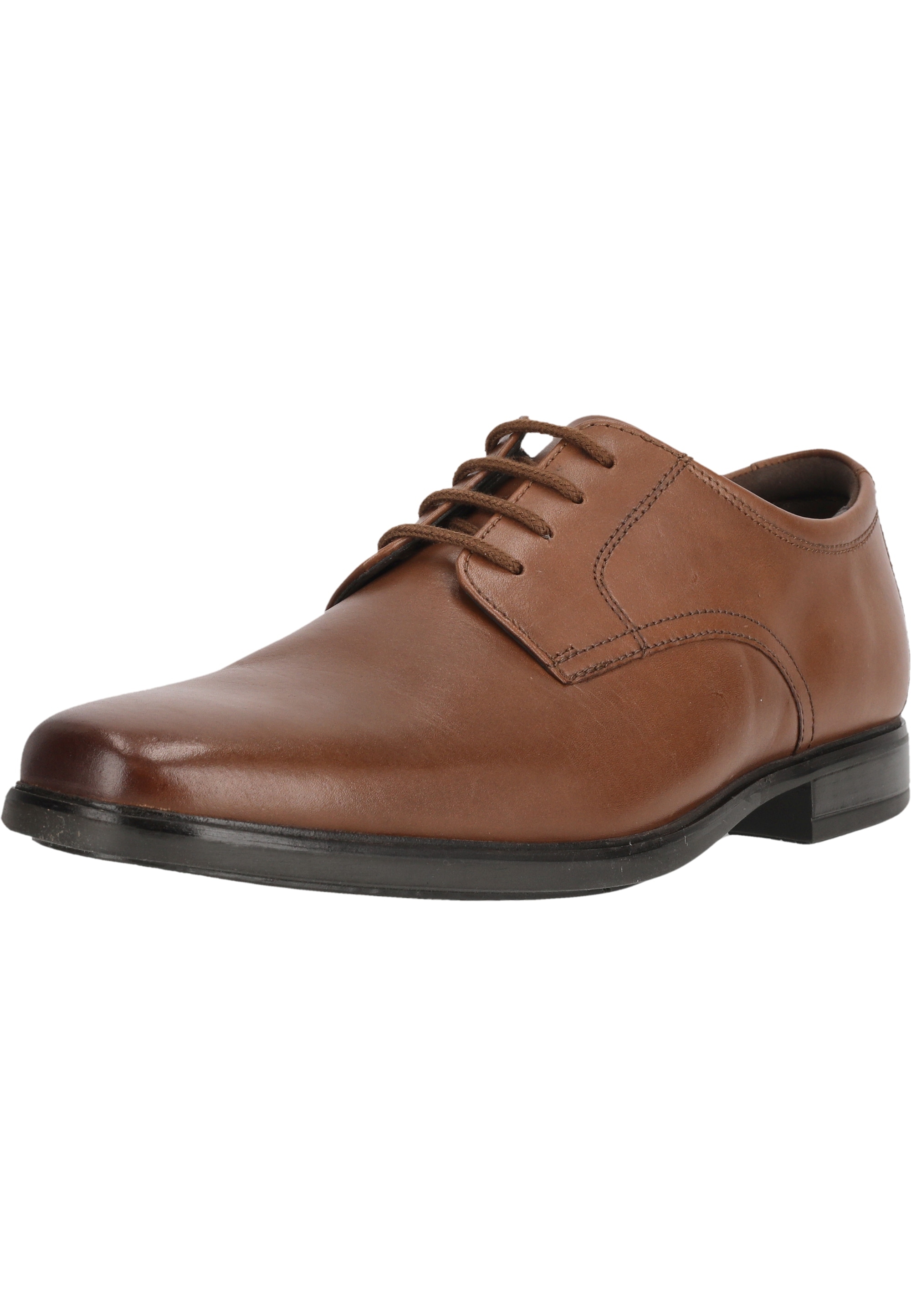 Schnürschuh CLARKS "Howard Walk", Herren, Gr. 41,5, braun, Leder, Schuhe Schnürschuh, mit atmungsaktivem Innenfutter