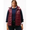 Steppweste TOMMY HILFIGER CURVE "CRV LW PADDED SLIM VEST", Damen, Gr. 52, rot (deep burgundy), Steppware, Obermaterial: 100% Nylon. Futter: 100% Polyamid. Wattierung: 100% Polyester, unifarben, casual, slim fit, Westen, in großen Größen, mit Kapuze