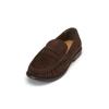 Loafer MARC O'POLO "aus hochwertigem Velours-Rindleder", Damen, Gr. 37, braun (schwarz earth), Obermaterial: 100% Leder (Rind), Schuhe