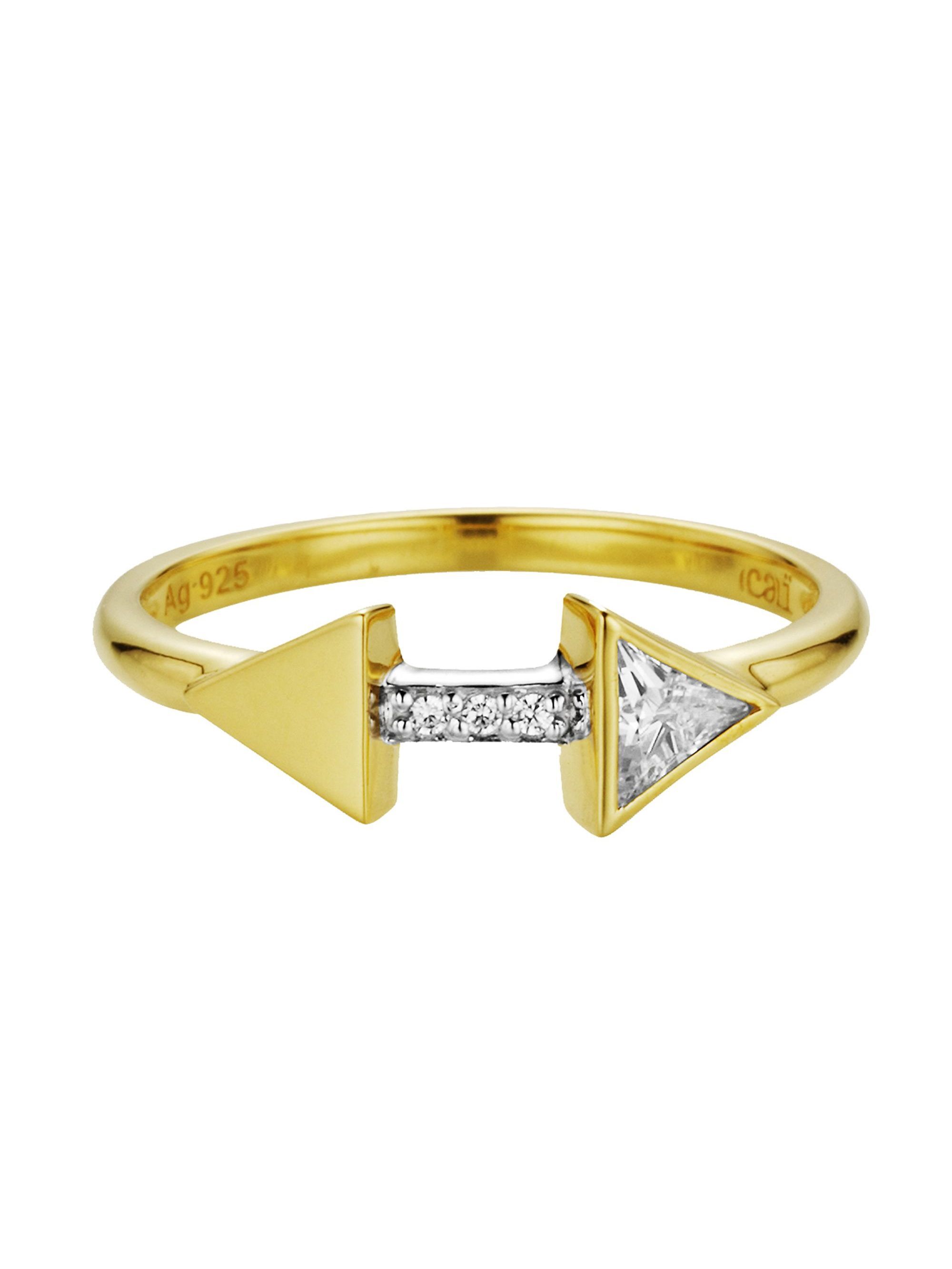 cai Ring 925/- Silber vergoldet Zirkonia Pfeile Image