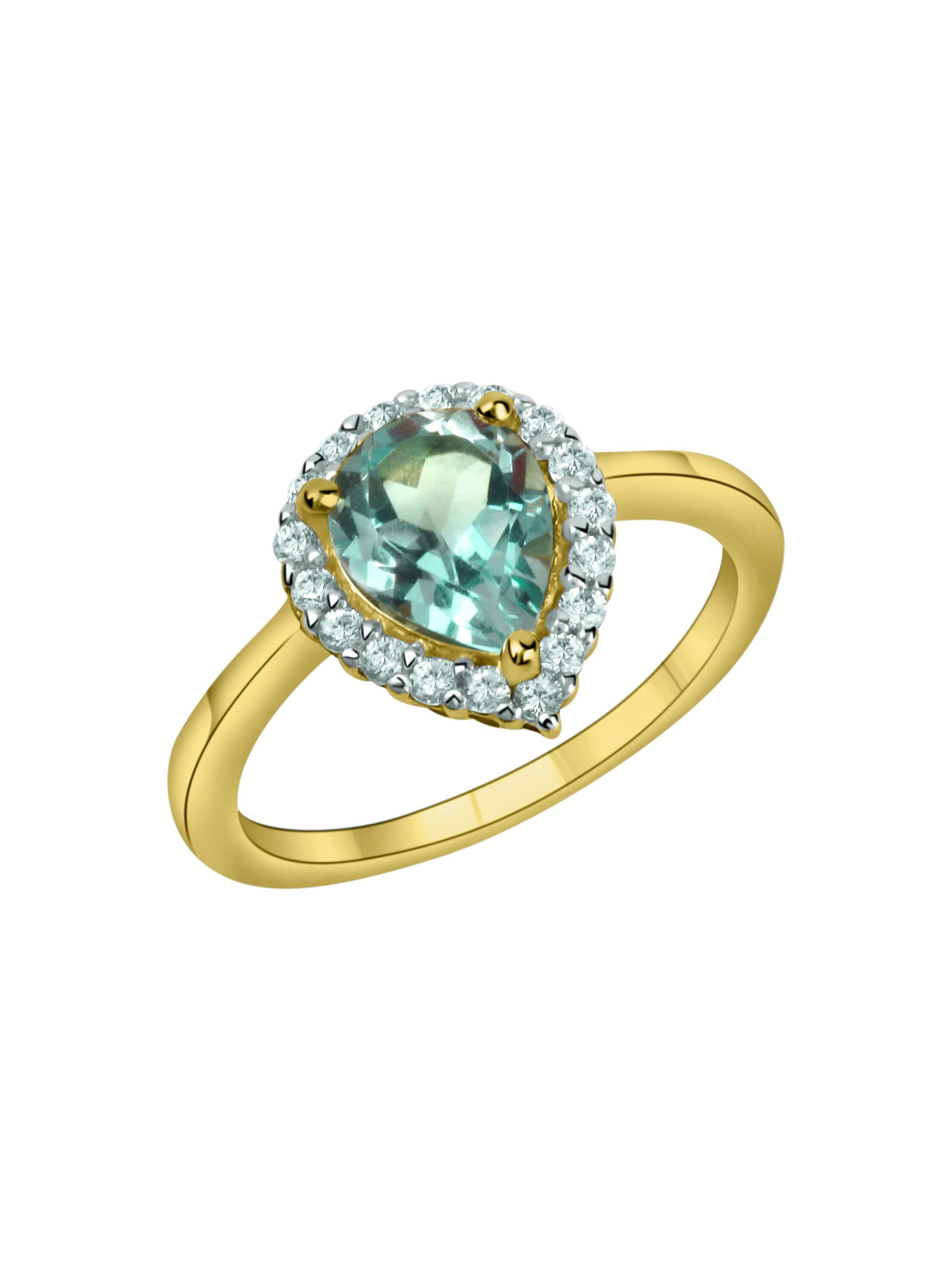 Fascination by Ellen K. Ring 585/- Gelbgold bicolor Blautopas + Weißtopas Image