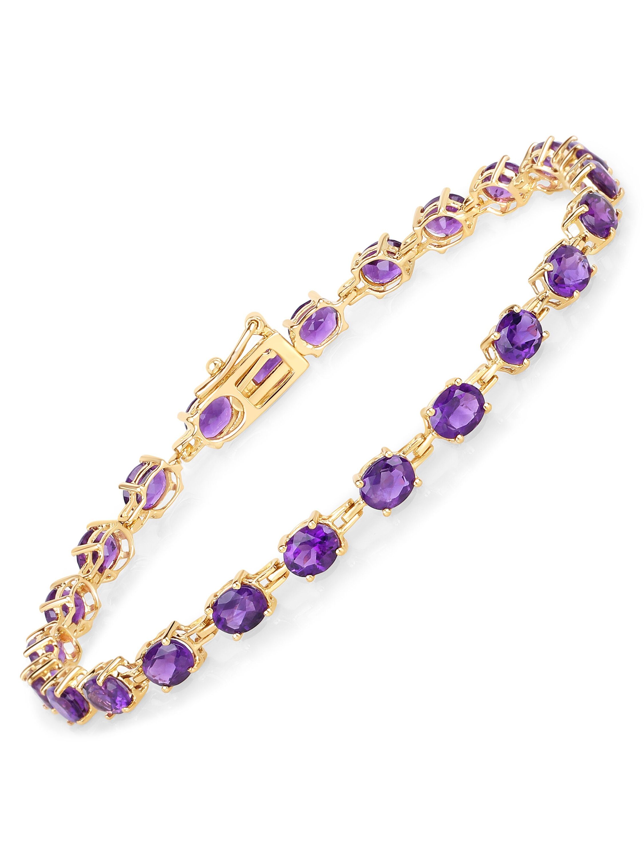 Vira Jewels Armband 925-Sterling Silber vergoldet Glänzend Amethyst lila Image