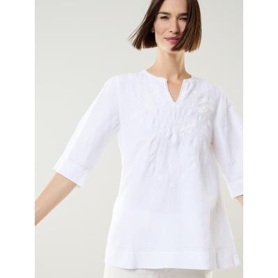 Walbusch Damen Tunika Leinenmix mit Stickerei Weiss Image