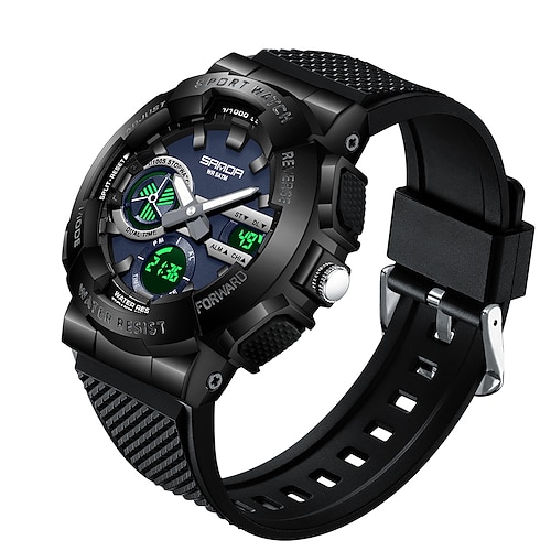 Sanda, orologio da polso digitale da uomo di lusso di alta marca, militare, impermeabile, sportivo, con doppio display, 3365