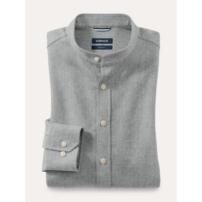 Walbusch Herren Flanell Stehkragenhemd Grau Image