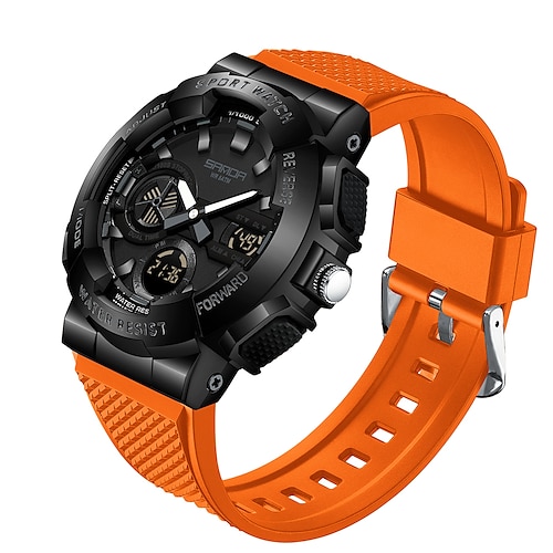 Sanda, orologio da polso digitale da uomo di lusso di alta marca, militare, impermeabile, sportivo, con doppio display, 3365
