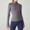 Per donna Felpa in pile Collo alla coreana Caldo Traspirante Mezza cerniera Manica Lunga Gli sport Tinta unica Top Per Palestra Allenamento in Palestra Fitness Taglia piccola Abbigliamento sportivo