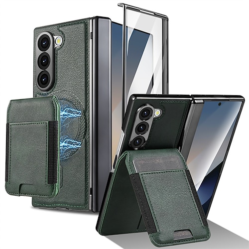 telefono Custodia Per Samsung Galaxy Piegatura a Z 7 Z Fold 6 Z Fold 5 Z Fold 4 Z Fold 3 Custodia ad adsorbimento magnetico Custodia Portafoglio Magnetico Protezione Completa Resistente agli urti