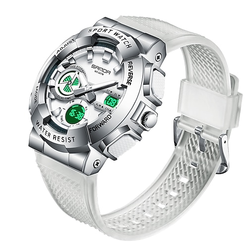 Sanda, orologio da polso digitale da uomo di lusso di alta marca, militare, impermeabile, sportivo, con doppio display, 3365