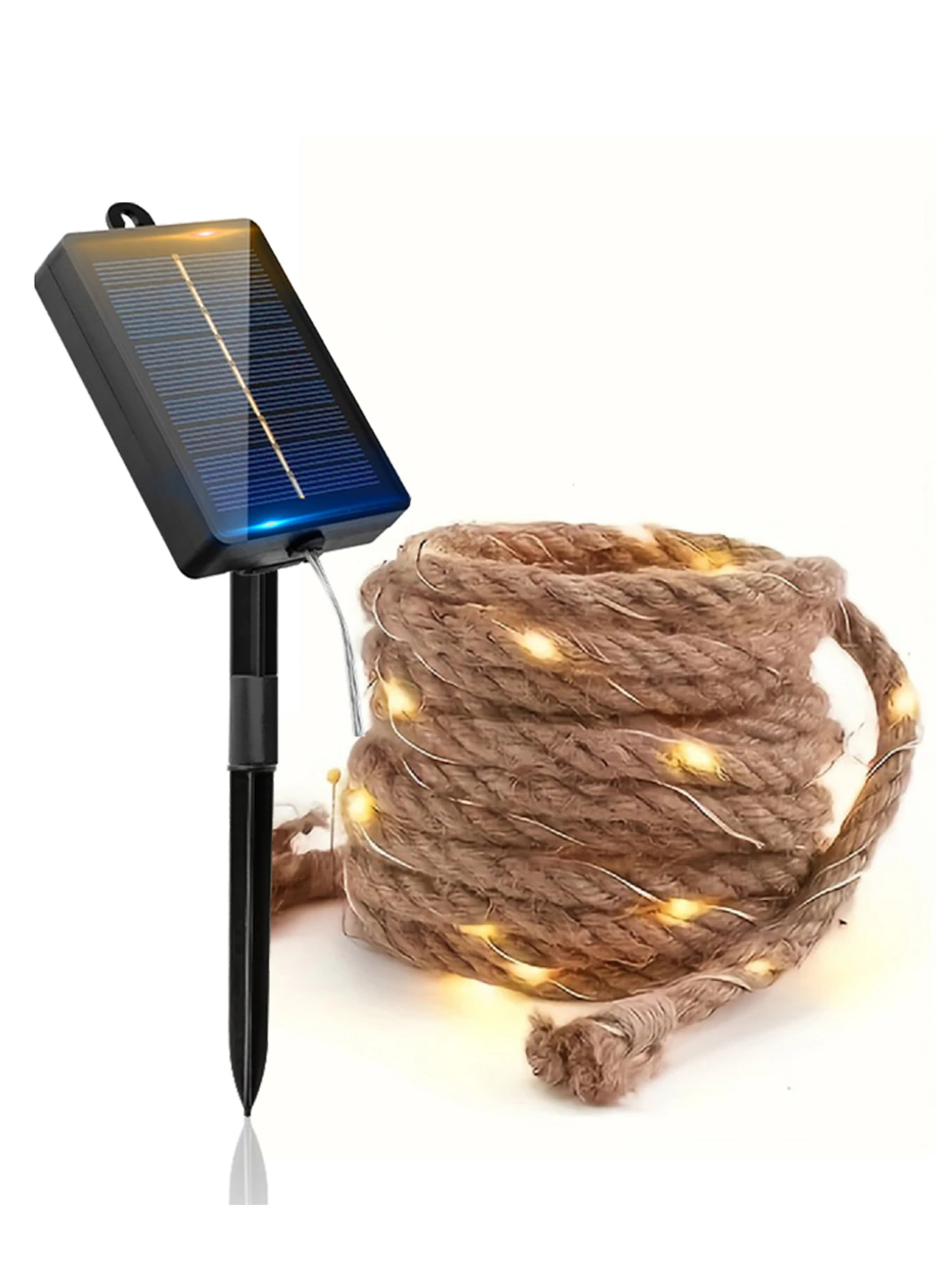 100/200 LED wasserdichte Hanfseil Solar Lichterkette 8 Modi Lichterkette für Outdoor Garten Weihnachten Hochzeit Party Dekoration Lampe