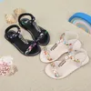 Mädchen-Sandalen mit T-Riemen und Keilabsatz, flache Kinder-Sandalen im böhmischen Stil, modische Kinder, lässige Sommer-Strandschuhe, offene Zehen, Größe 26–36