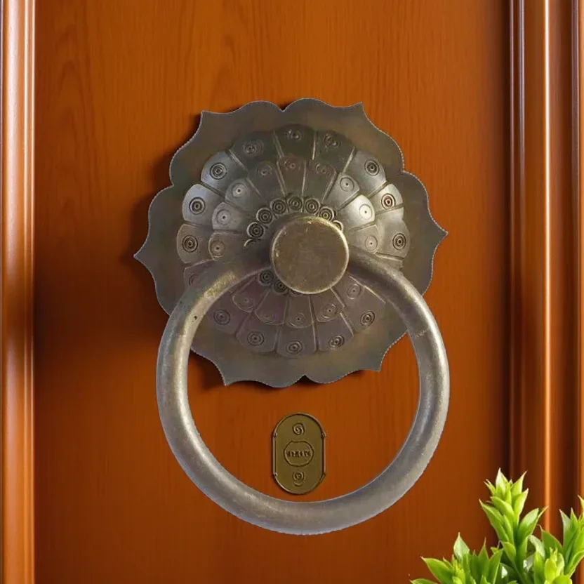 Handgefertigter antiker Messing-Türklopfer für Haustür, Bronze, Vintage-Stil, Türgriff, Holz, Glas, Torknöpfe, Hausbeschläge