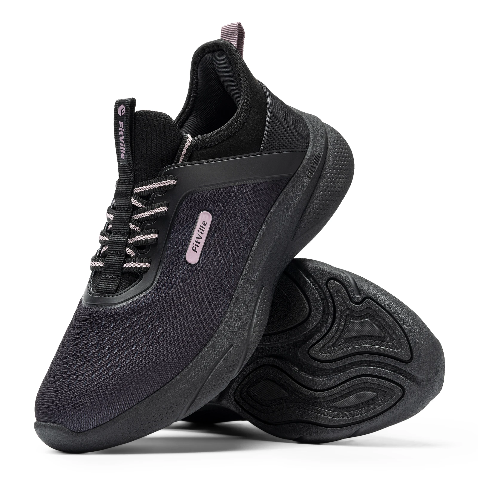 FitVille Damen-Sneaker mit breiter Breite, leicht, freihändig, für Damen, dämpfende Cross-Trainer mit Fußgewölbeunterstützung Image