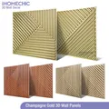 1 pièces jeux Esports Champagne or 3D Art panneau mural PVC étanche 3D autocollant mural décor carreaux diamant conception bricolage décor à la maison