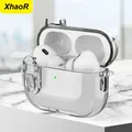 Custodia per auricolare Bluetooth senza fili in cristallo trasparente per Airpods Pro 2 2nd TPU trasparente interruttore blocco copertura per Funda Airpods 4 2024