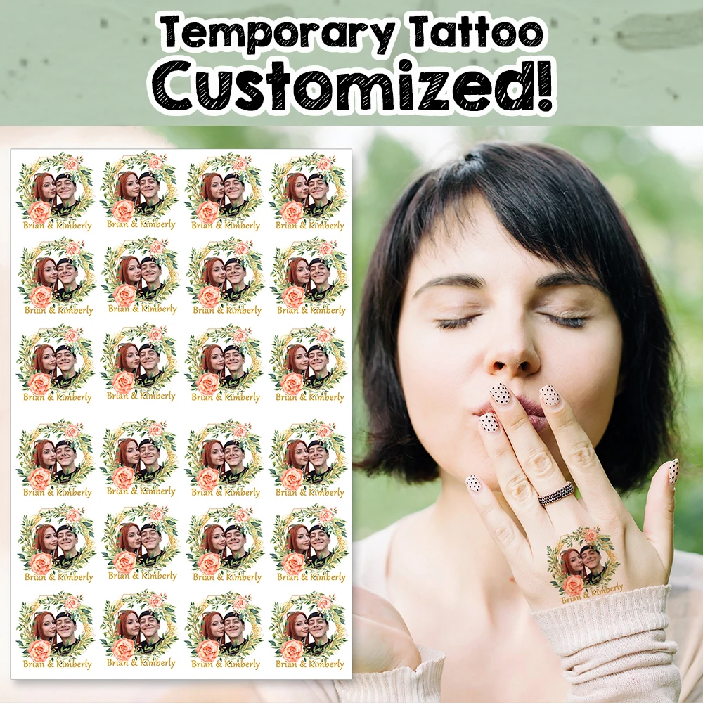 Personalisierter, wasserdichter temporärer Tattoo-Aufkleber, DIY Fake Tattoo, gestalten Sie Ihr eigenes individuelles Tattoo für Logo/Hochzeit Image