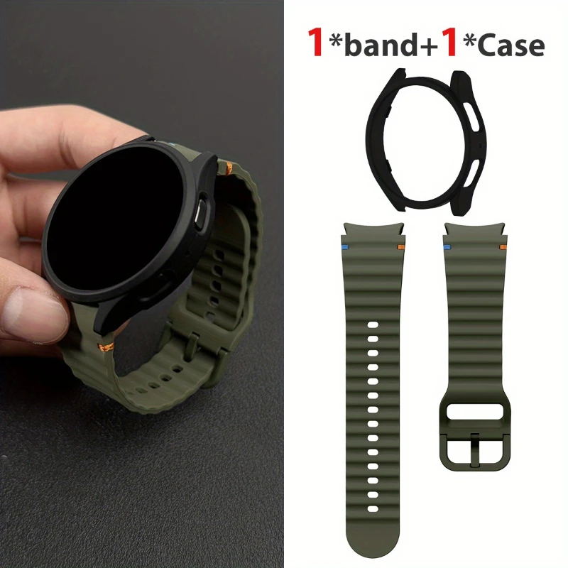 Armband + Hülle für Samsung Galaxy Watch 7/6/5/4 40 mm 44 mm gehärtetes Glas Displayschutzfolie Handgelenk Correa Armband Galaxy Watch 7 Band Image