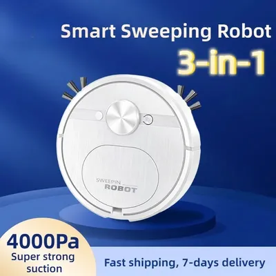 3-in-1 Smart Sweeping Robot Staubsauger 4000 Pa Roboter Staubsauger Saugleistung Ideal für Tierhaare Teppiche Böden Image