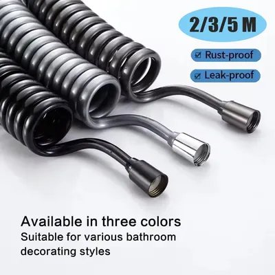 1.5/2/3/5M Spring Flexible Retractable Hose Spiral Flexible Shower Hose For Showerhead Toilet Bidet Water Pipe Plumbing Bath